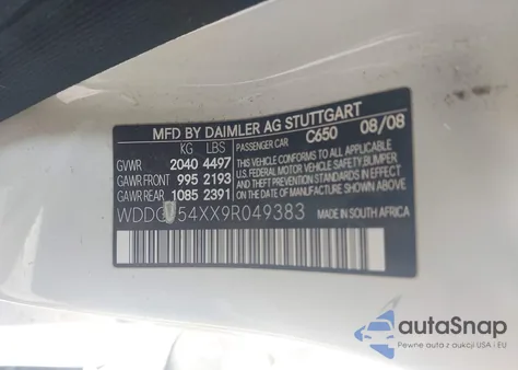 2009 Mercedes-Benz C 300 Sport from USA, damaged, VIN WDDGF54XX9R049383